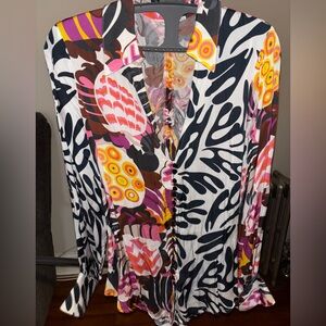 Anthropologie (Letmebe)Colorful Abstract Women's Blouse